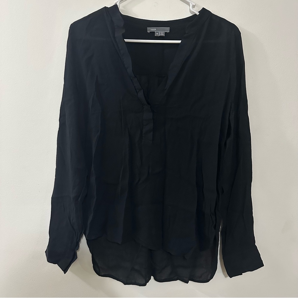 Vince Black Long Sleeve‎ Blouse Size 8